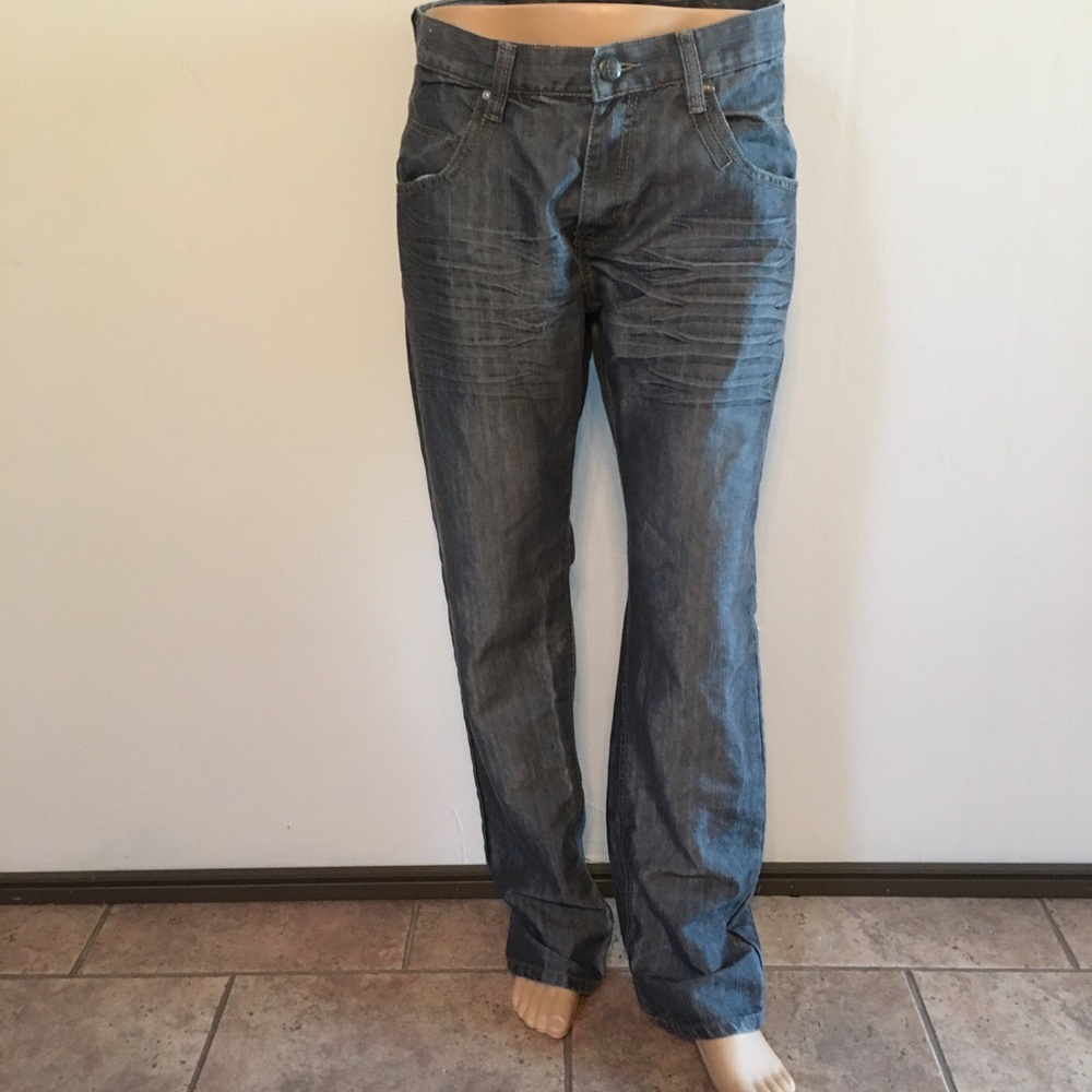 Chams Premium Jeans. Vintage back flap pockets, distressed